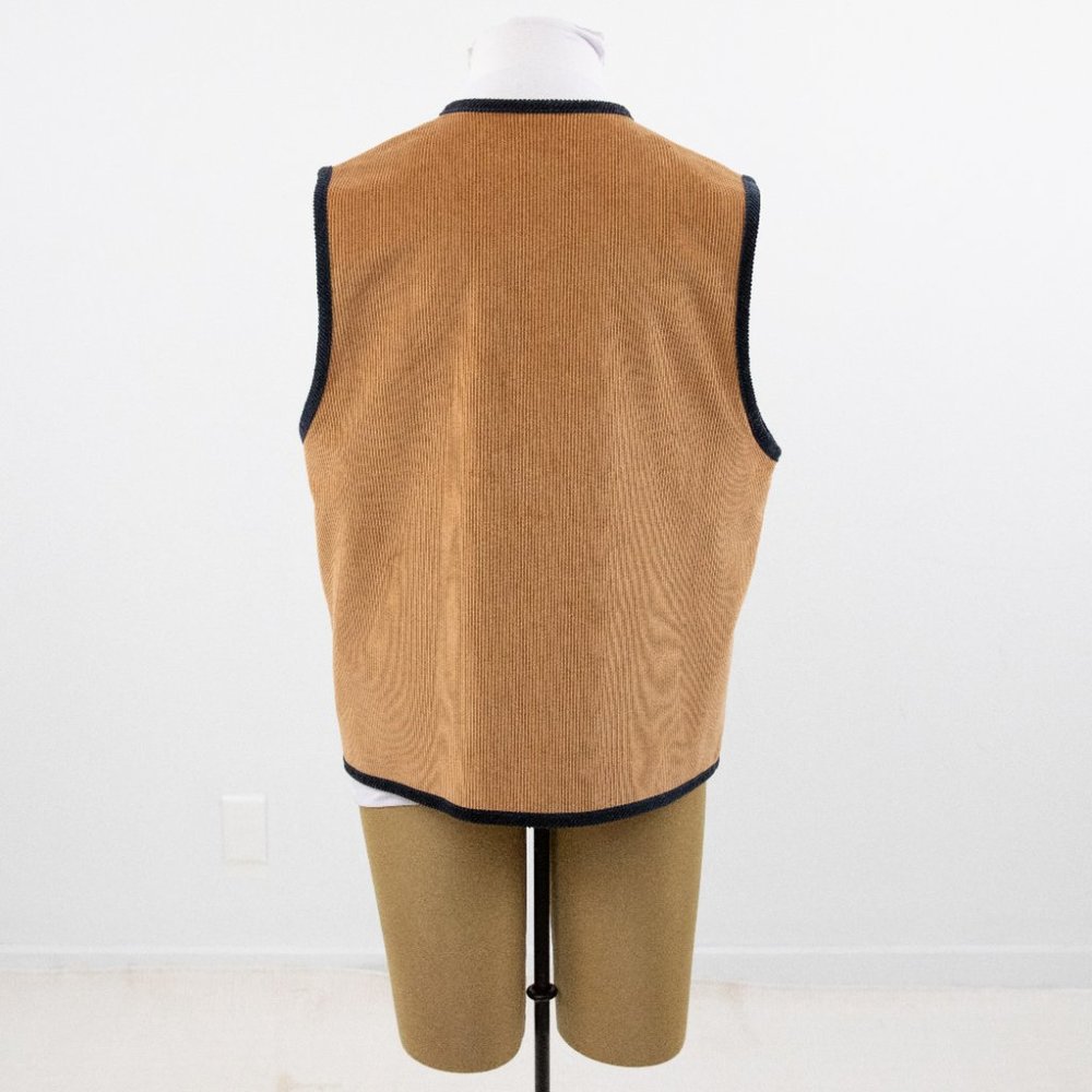 Pendleton VTG XL Reversible Plaid Wool Vest Tan - Picture 8 of 12